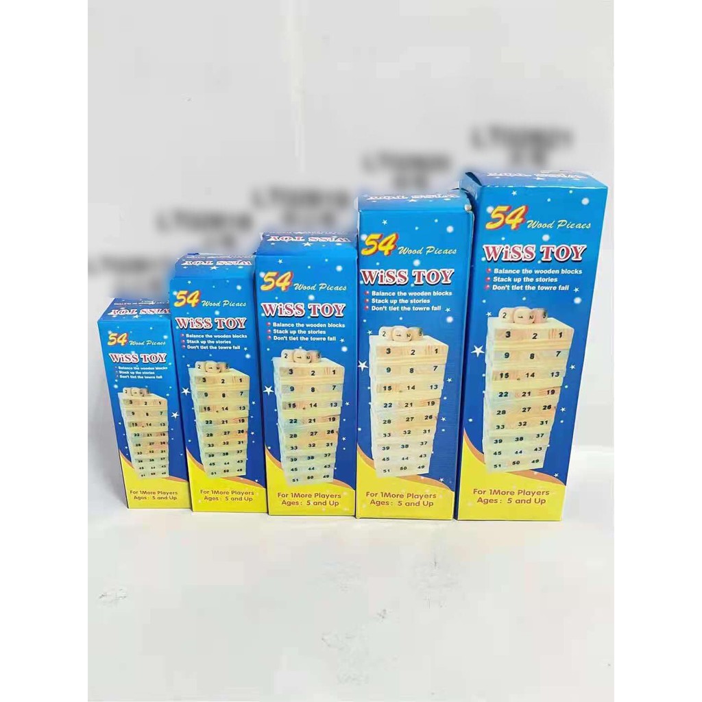 54 Pcs Wooden Wiss Toy Building Blocks Jenga Lazada PH