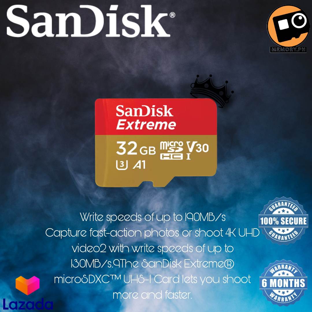 SANDISK EXTREME MICROSDXC 190MB/S | Lazada PH