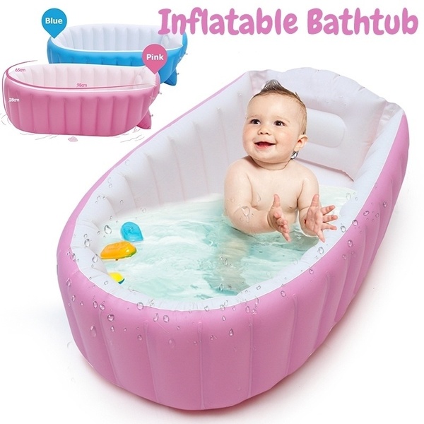 Pink Portable Infant Toddler Bathing Tub Non Slip Travel Bathtub Mini Air Swimming Pool Kids Thick Foldable Shower Basin Oenbopo Baby Inflatable Bathtub 
