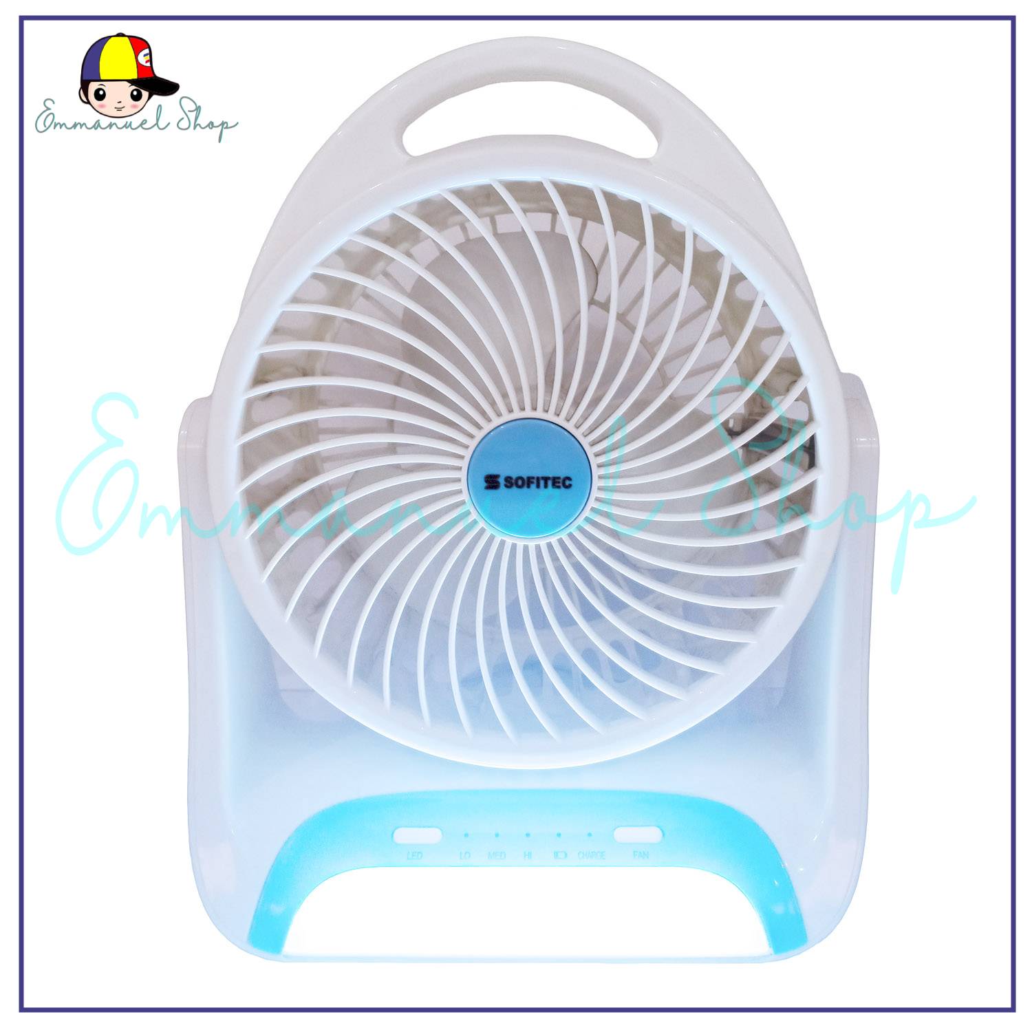 Buy 1 Take 1 Rechargeable Fan 2 in 1 with Led Light Portable Box Fan Electric Fan 6'' AC/DC Desk