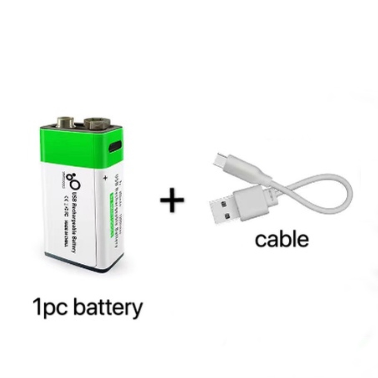 650mAh 1200 times Liion 9V Rechargeable Batteries 9 Volt Type USB