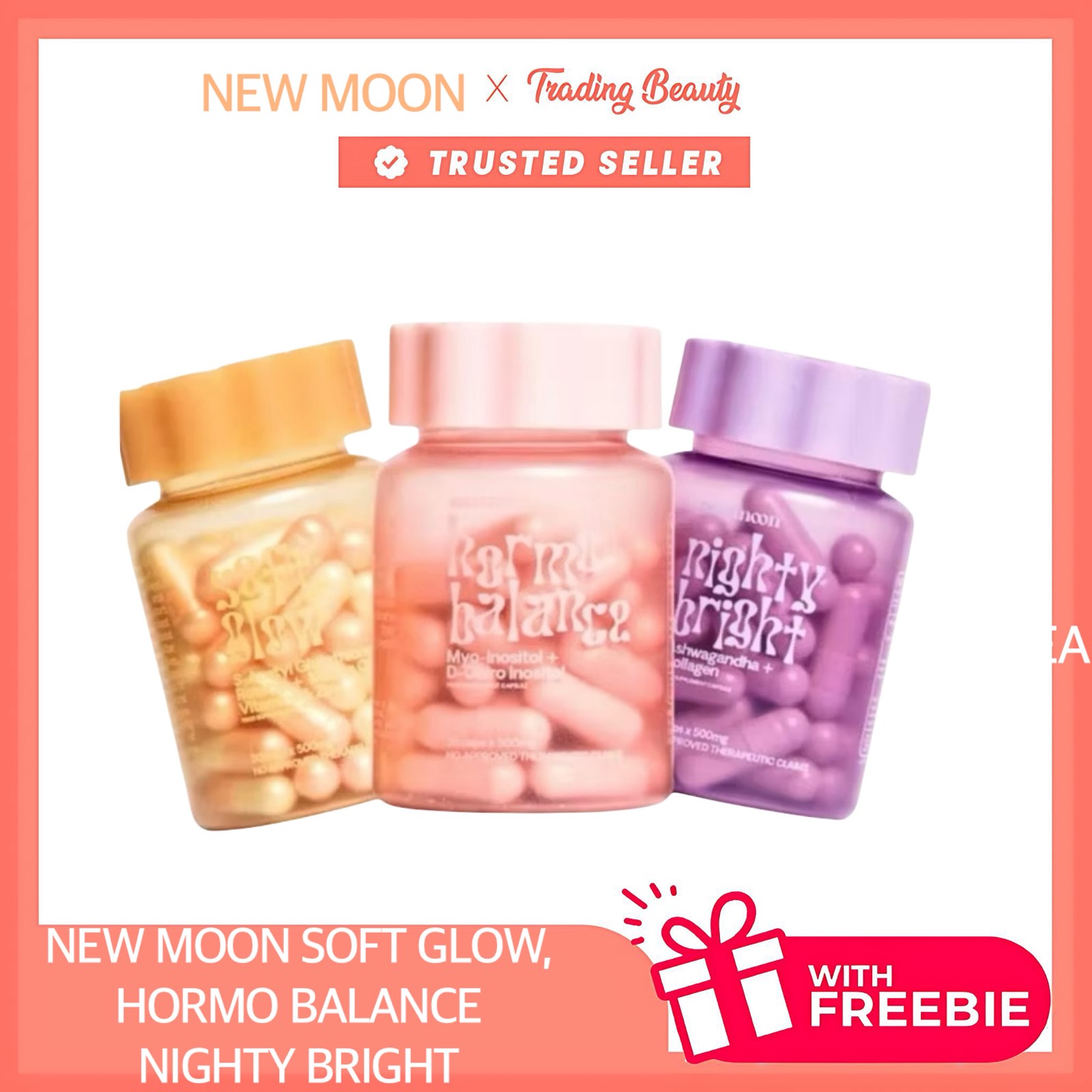 new moon glutathione NEW MOON Soft Glow S-Acetyl Glutathione Beauty, Nighty Bright, Hormo  Balance 30capsules new Moon [ORIGINAL] AUTHORIZED SELLER