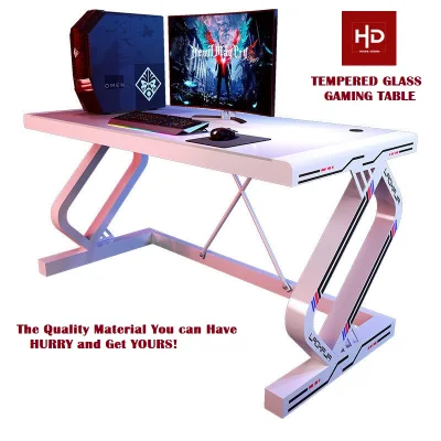 E-sports table Tempered glass computer table Study table gaming table for pc computer desk table for pc gaming
