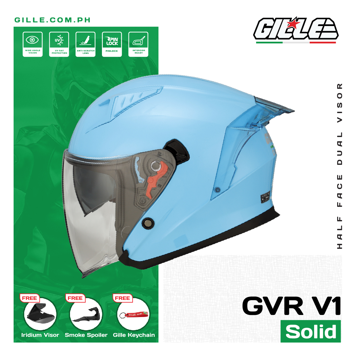 Gille 172 GVR V1 Solid Half Face 