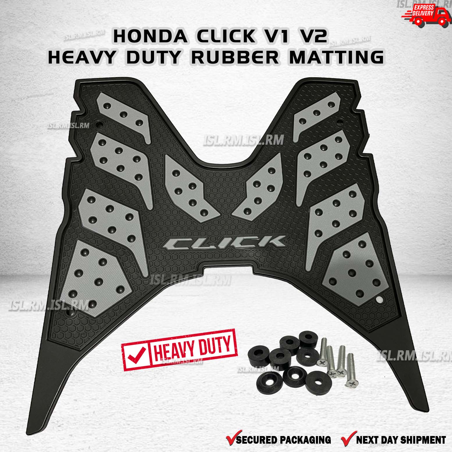 Honda Click V1 V2 Heavy Duty Rubber Matting GRAY with complete bolts ...