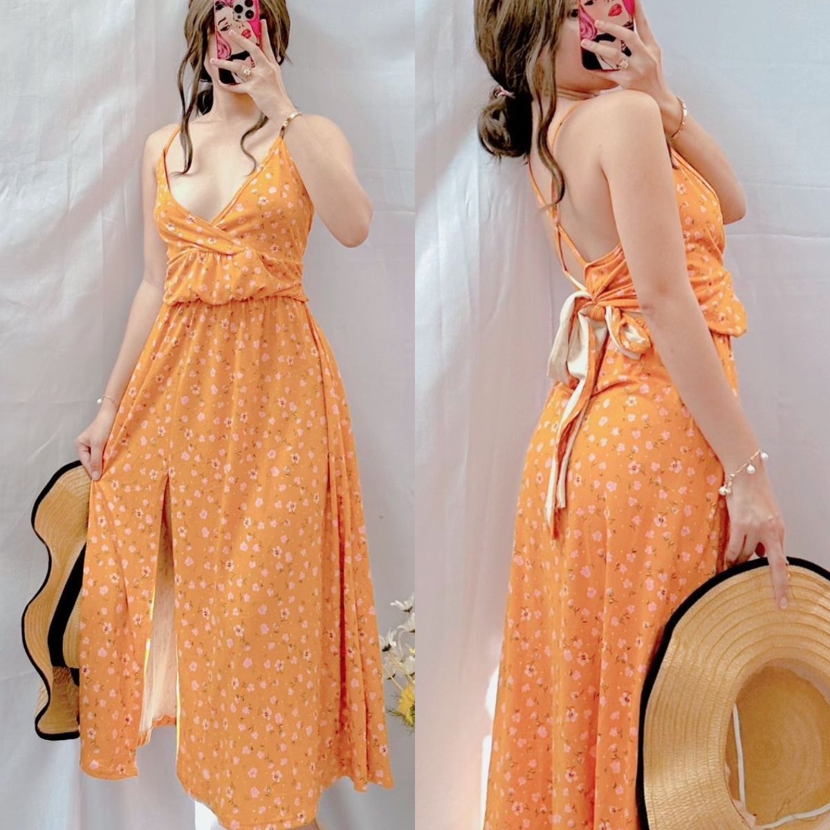 Kathryn Slit Maxi Dress Fit Small Large Frame Lazada Ph