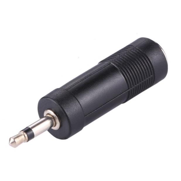 Plastic Female PL 6.35mm Jack to Male 3.5mm TS Mono Plug Connector