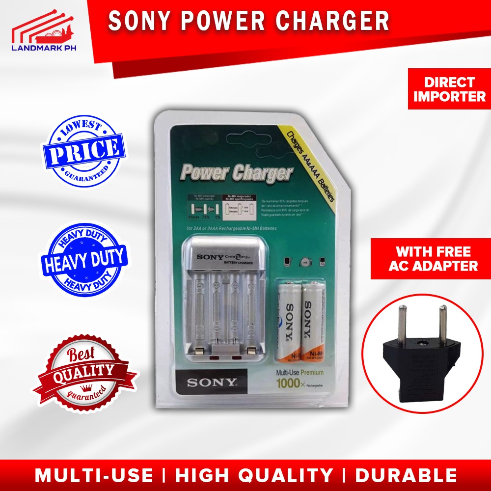 SONY POWER CHARGER CHARGES DOUBLE AA TRIPLE AAA BATTERIES PREMIUM