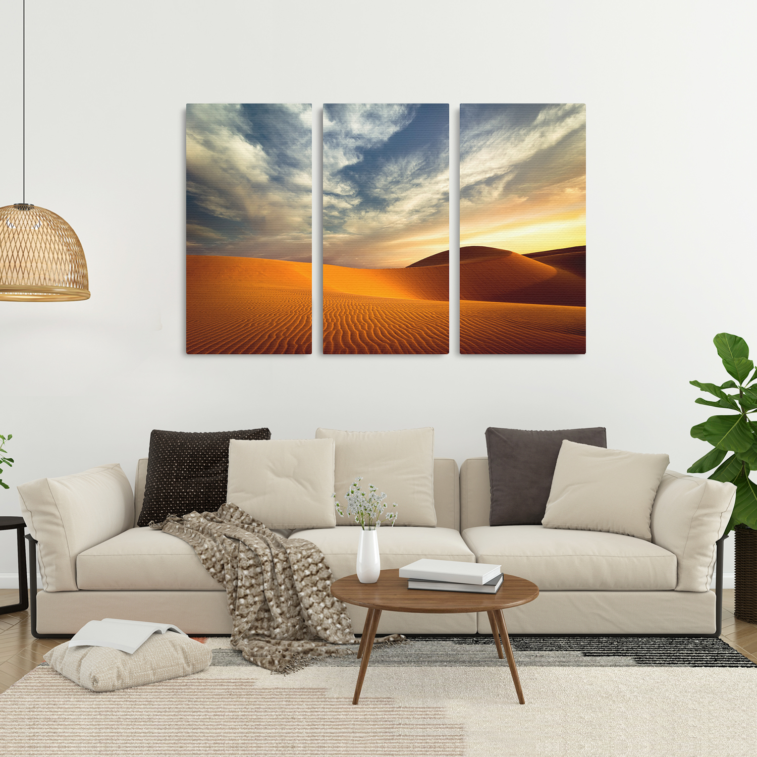 Triptych Three-Piece Set Canvas 16X32 Sand Dunes | Lazada PH