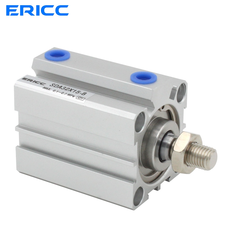 SDA80 Pneumatic Double Acting Compact Thin Air Cylinder Bore 80mm Stroke 5-100mm