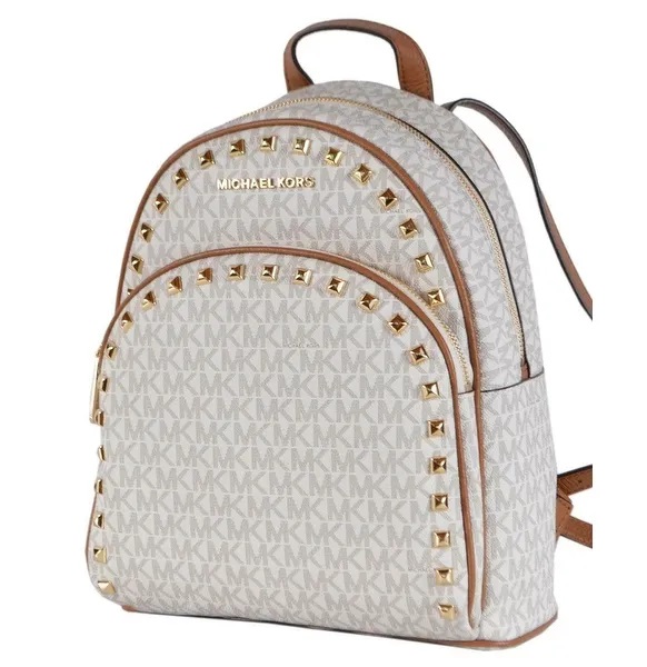 Michael Kors Abbey Medium Frame Out Stud Backpack Vanilla/Acorn | Lazada PH