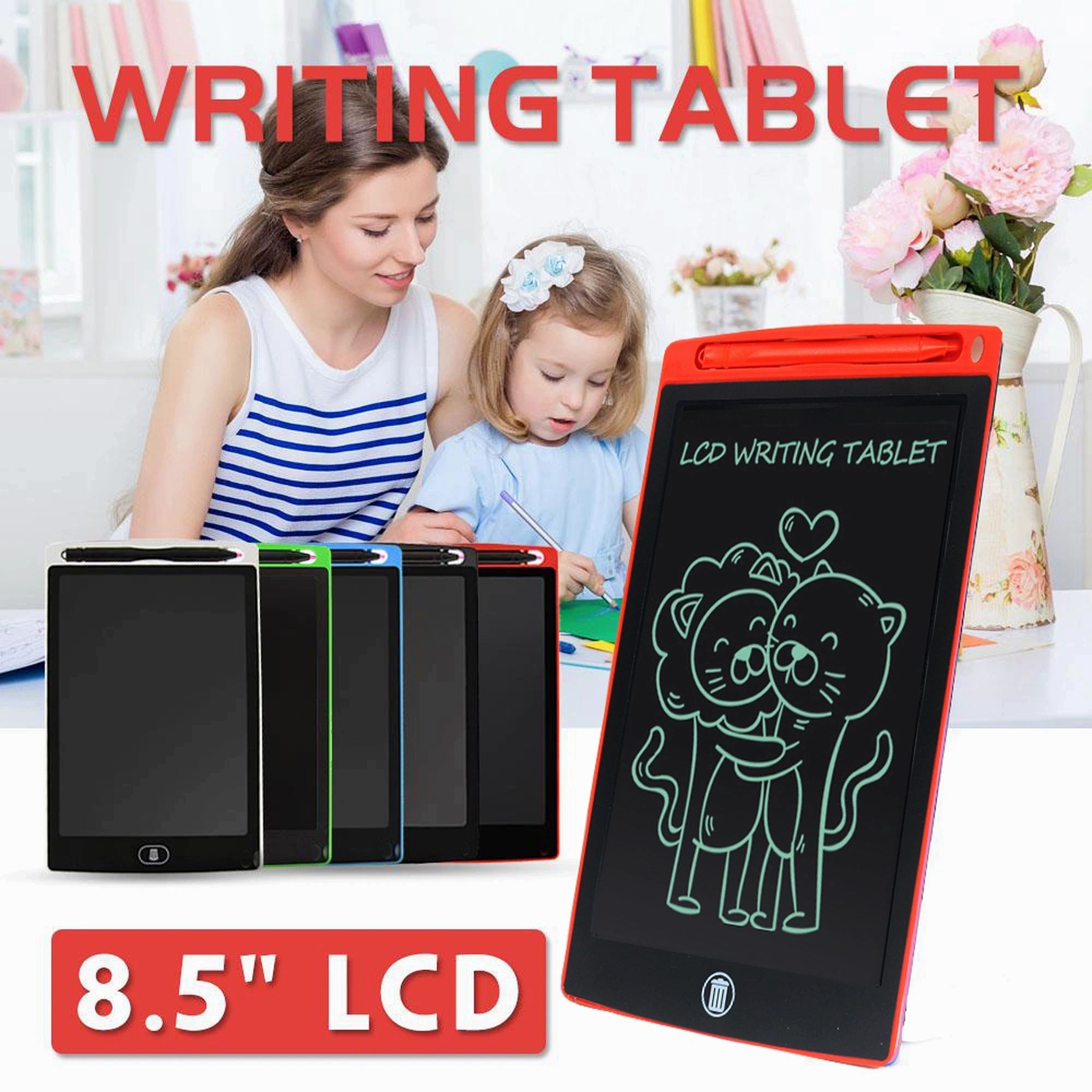 8.5นิ้ว LCD แท็บเล็ตสำหรับเขียนการศึกษา Board ภาพวาดดิจิตอลแบบพกพาแผ่นรองเขียนสำหรับเด็กและโน้ตบุ๊คผู้หญิงสำหรับเด็ก