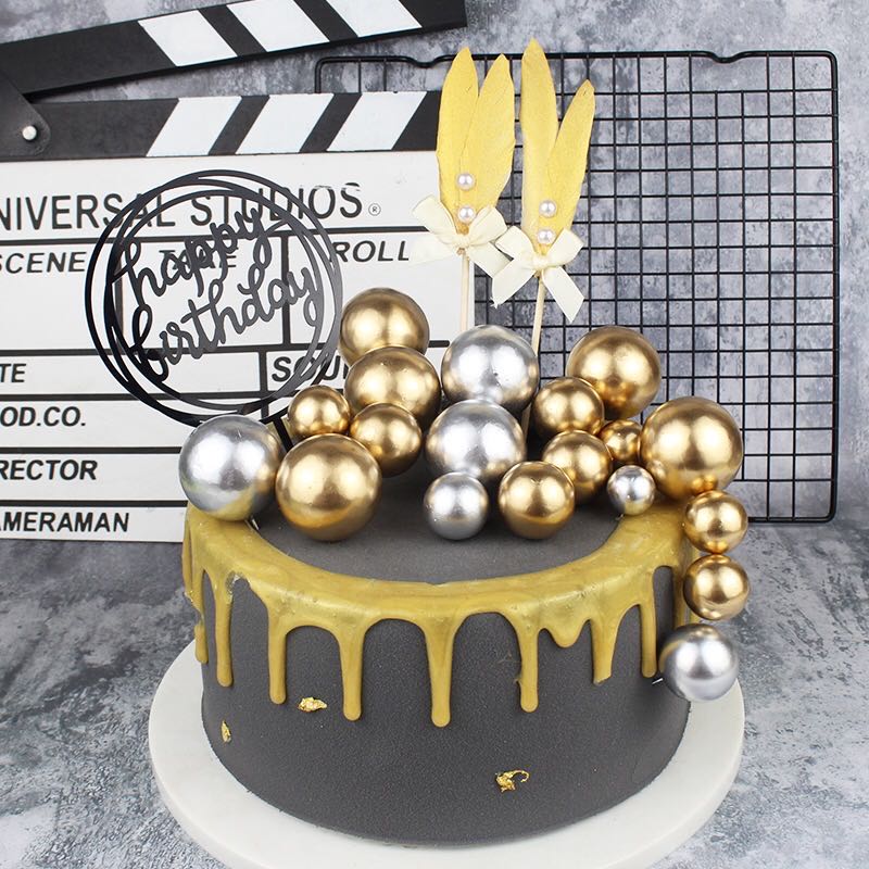 20pcs golden ball silver ball cake decoration cake topper birthday