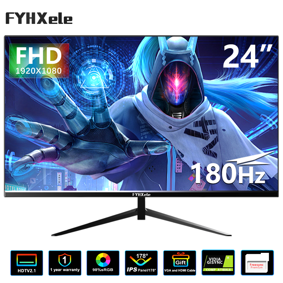FYHXele pc monitor 19/22/24/27 inch computer ips monitor 60Hz/100Hz ...