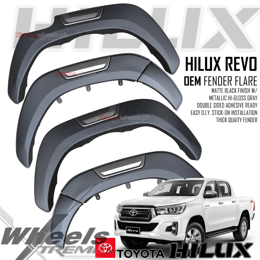 Hilux E G 20212024 Slim Flexible Fender Flare with Gray Thailand Made