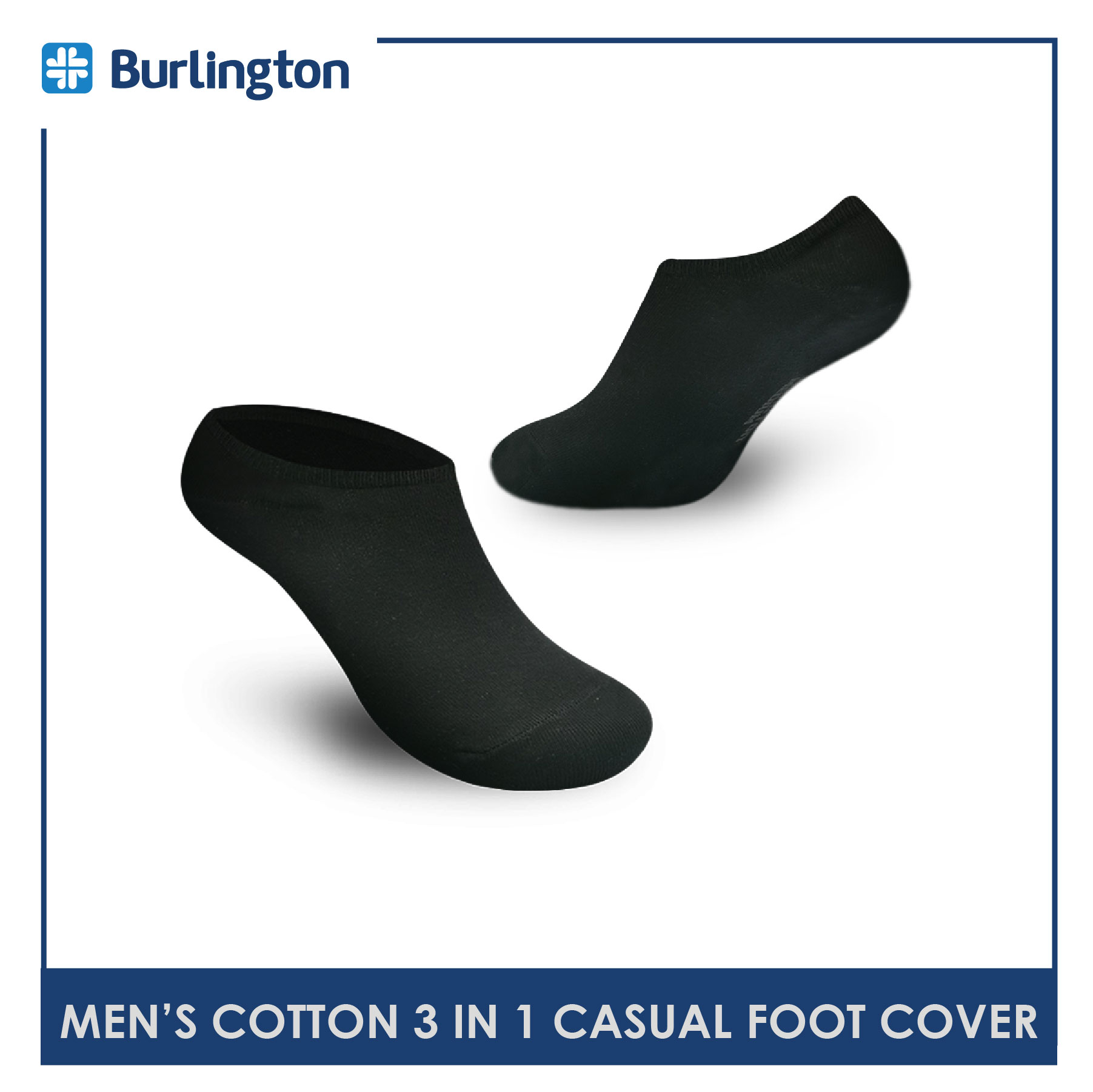 Burlington Mens Cotton Lite Casual No Show Socks pairs in a pack
