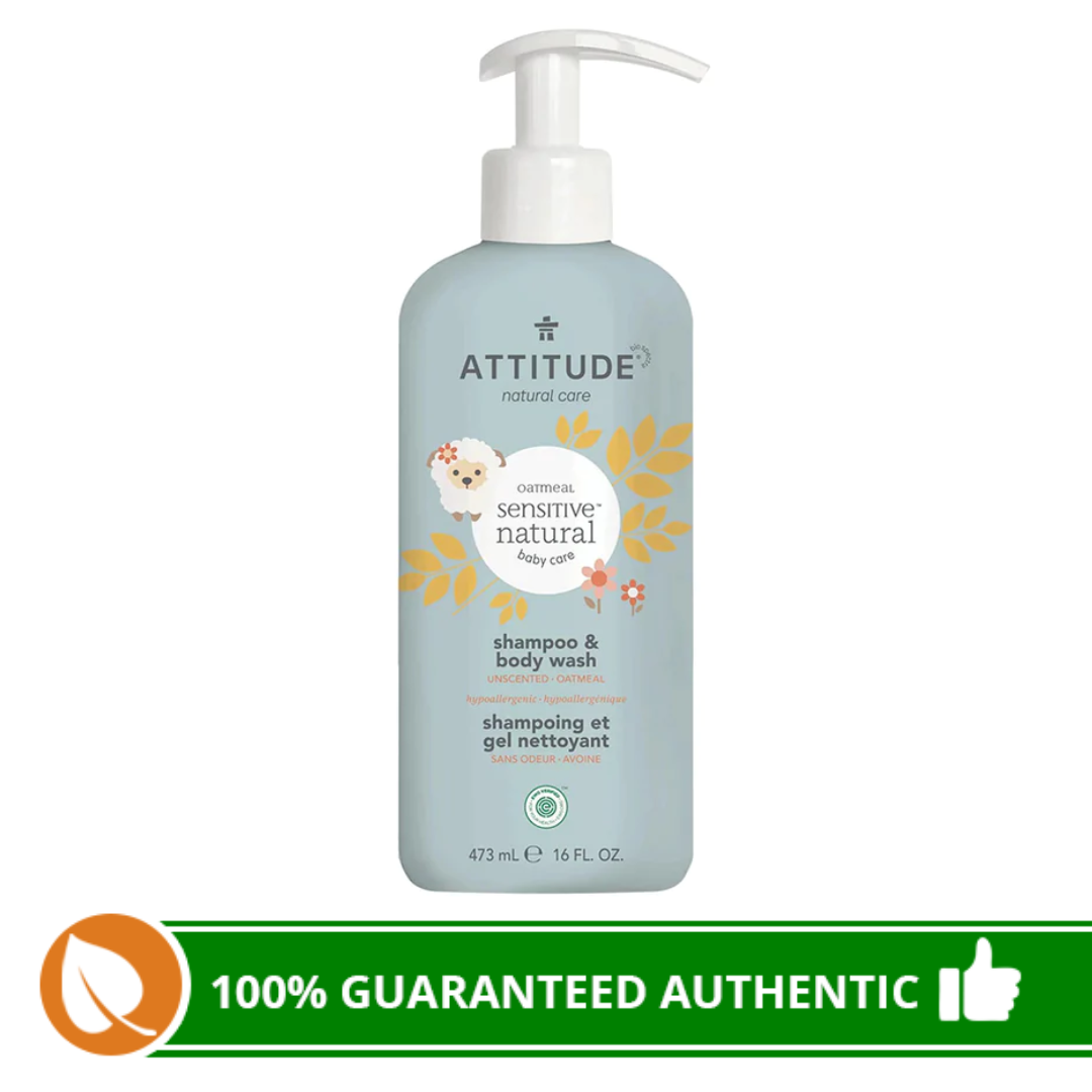 Attitude Sensitive Natural Baby Care Shampoo and Body Wash Unscented