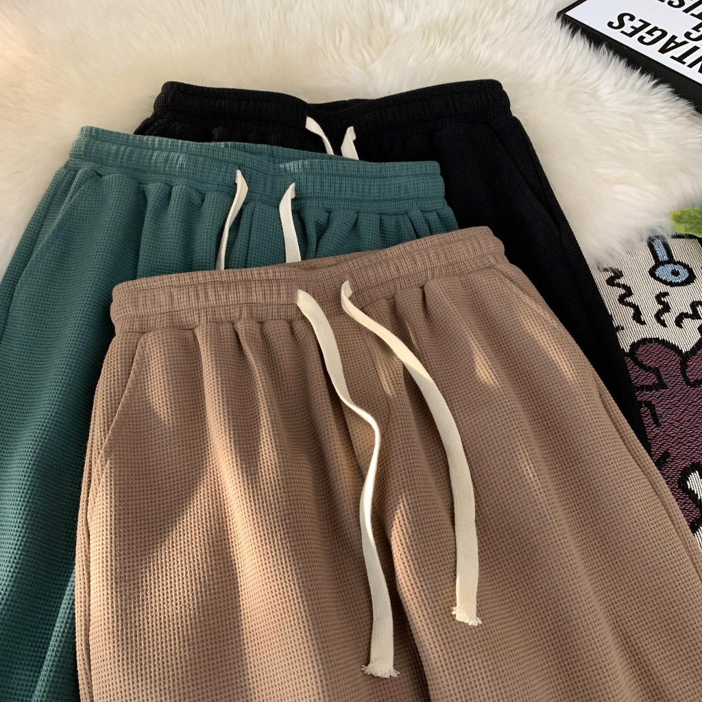 Samuel Waffle Knit Drawstring Shorts With Two Pockets For Casual Everyday Comfort Men