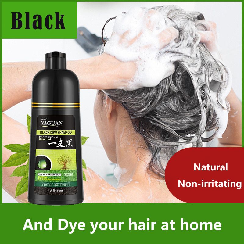 Natural Black/Brown Hair Dye Shampoo Unisex Organic Hair Color Permanent Original Natural