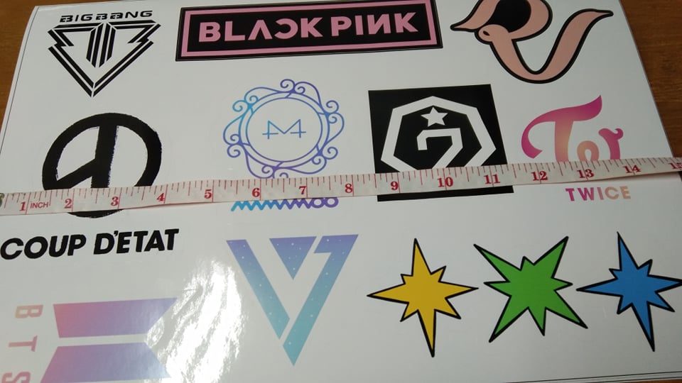 Kpop Bts Twice Blackpink Etc Logo Sticker Waterproof Vinyl For Motorcycle Or Any Flat Surface Lazada Ph