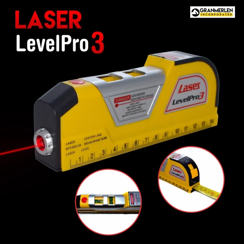 Laser Level Pro 3 with Tape Measure Perfect Construction Buddy Lazada PH
