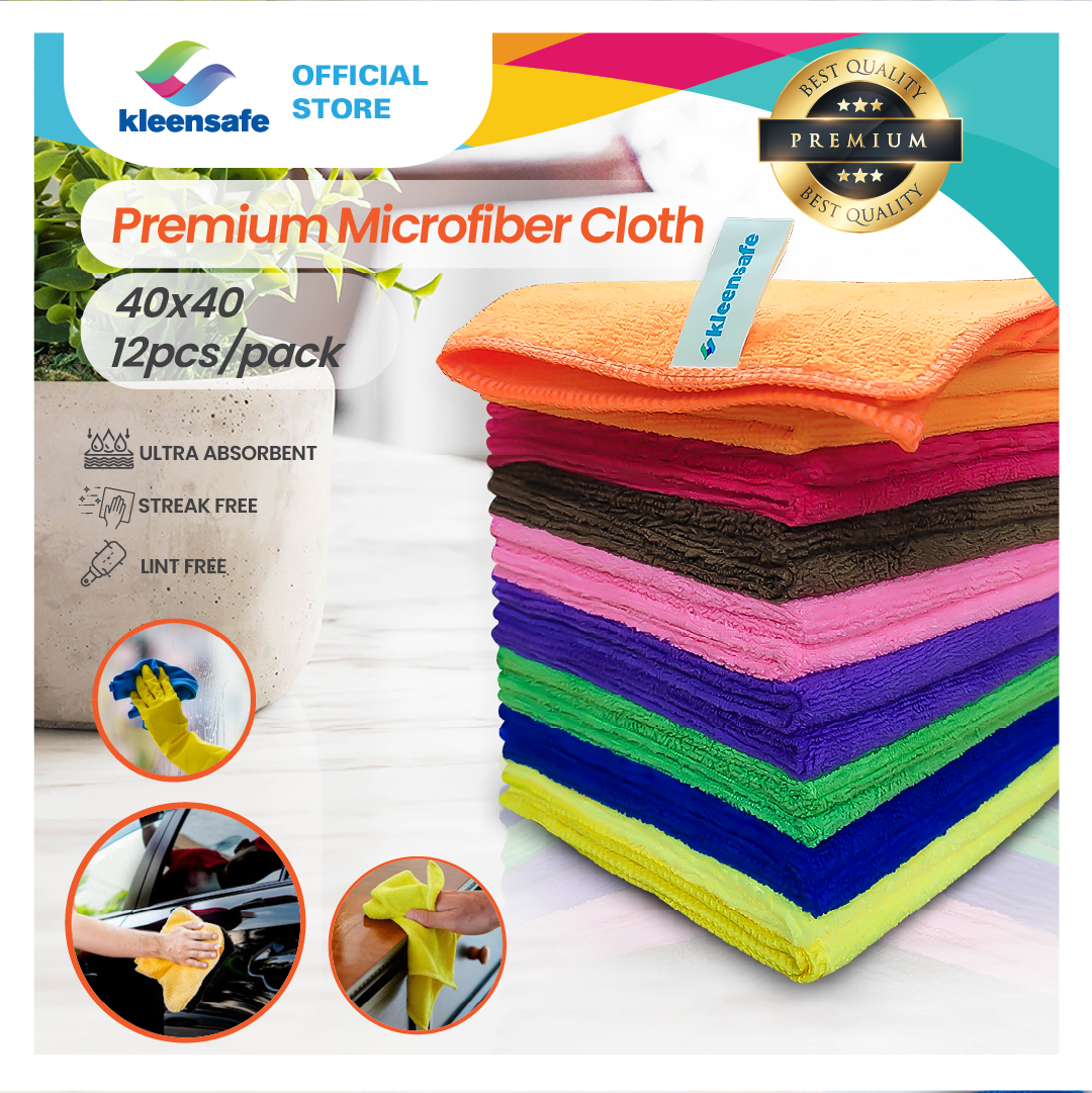 12Pcs Microfiber Multipurpose Cleaning Cloth