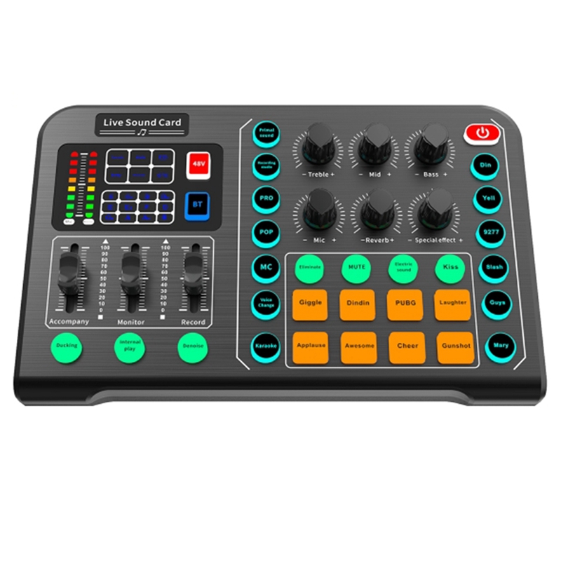 M6 Live Sound Card Sound Board Sound Effect Board Mixer for Live