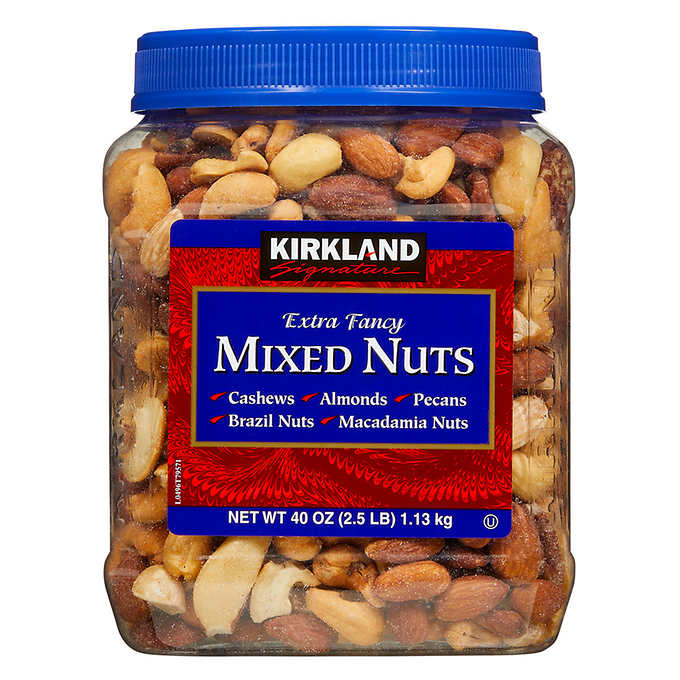 Kirkland Signature Extra Fancy Mixed Nuts, 2.5 lbs Cashews, Almonds