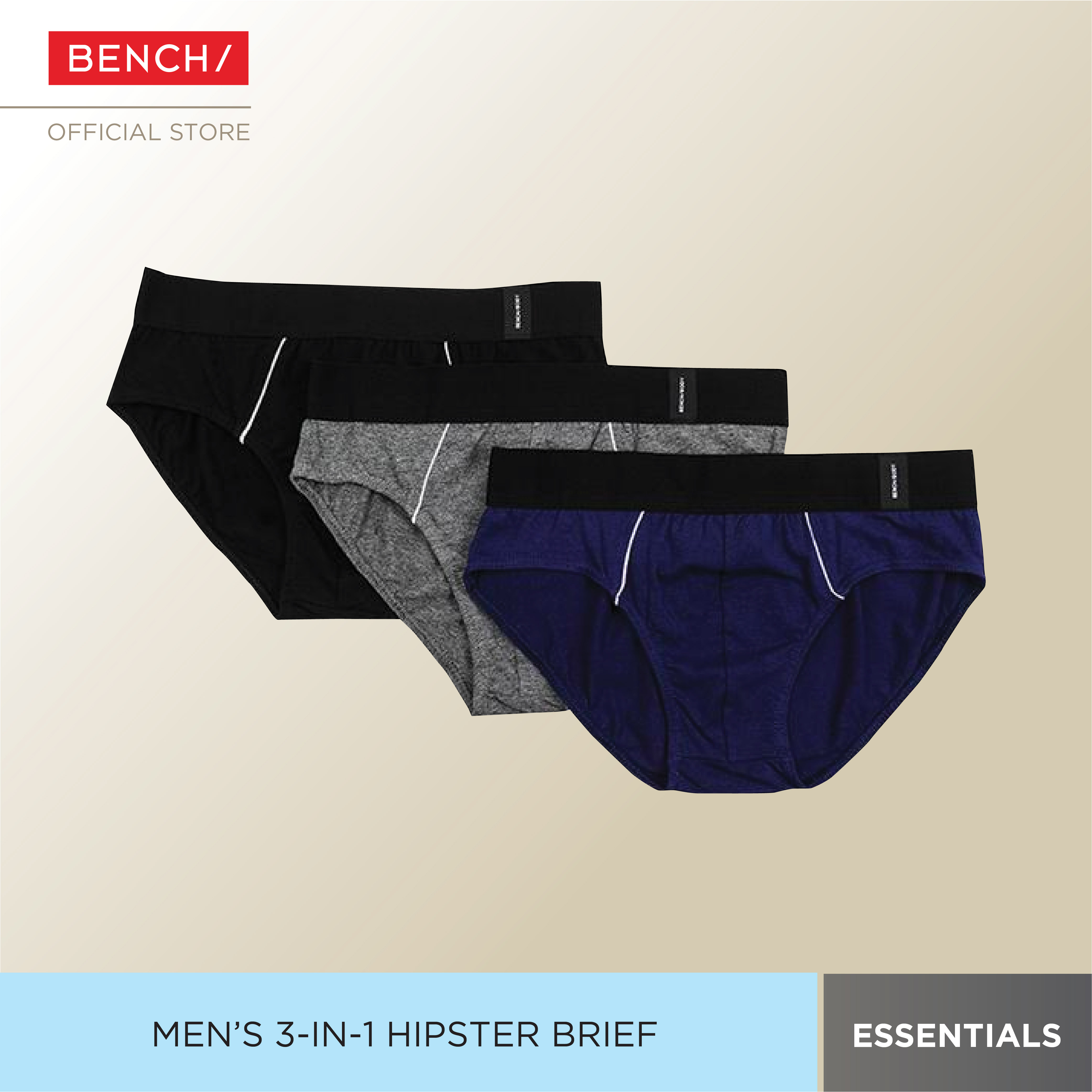 BENCH- TUB0313 Men's 3-in-1 Hipster Brief
