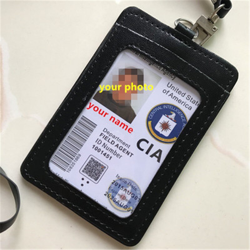 Us Cia Special Agent Badges Leather Case Holder Id Card Driving Wallets 