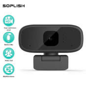 SOPLISH20 Gaming Webcam with Built-in Microphone, HD USB Webcam