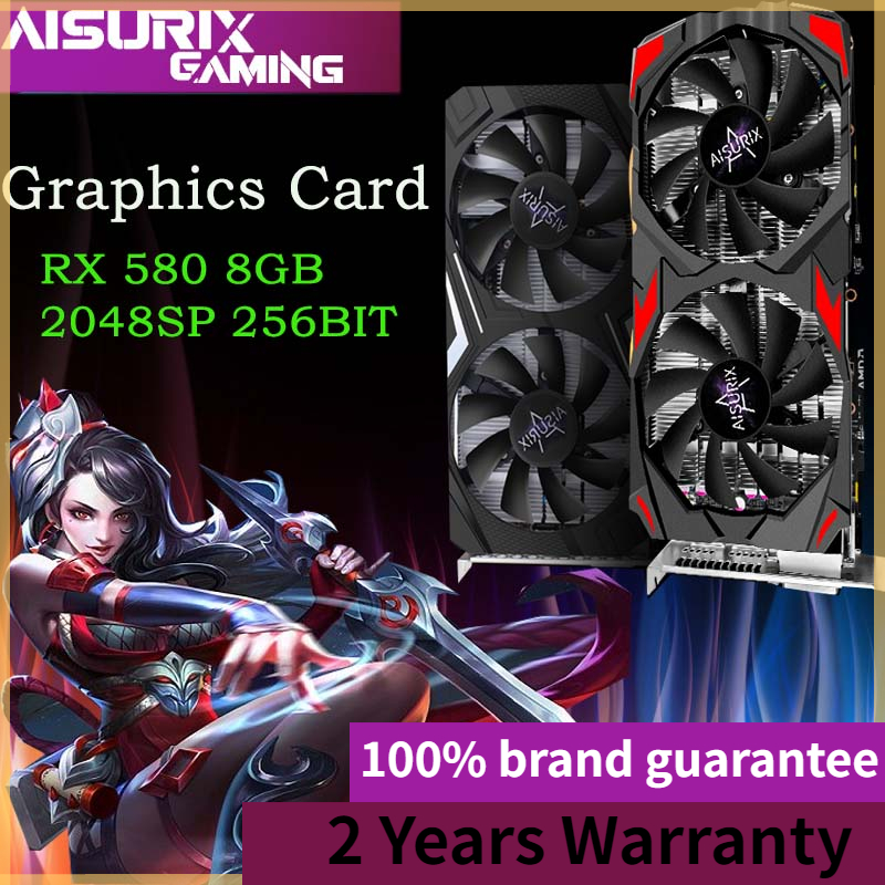 【aisurix】 Graphics Card Rx 580 Super 8gb Gaming Gddr5 256bit Computer Gpu Video Card Computer Pc