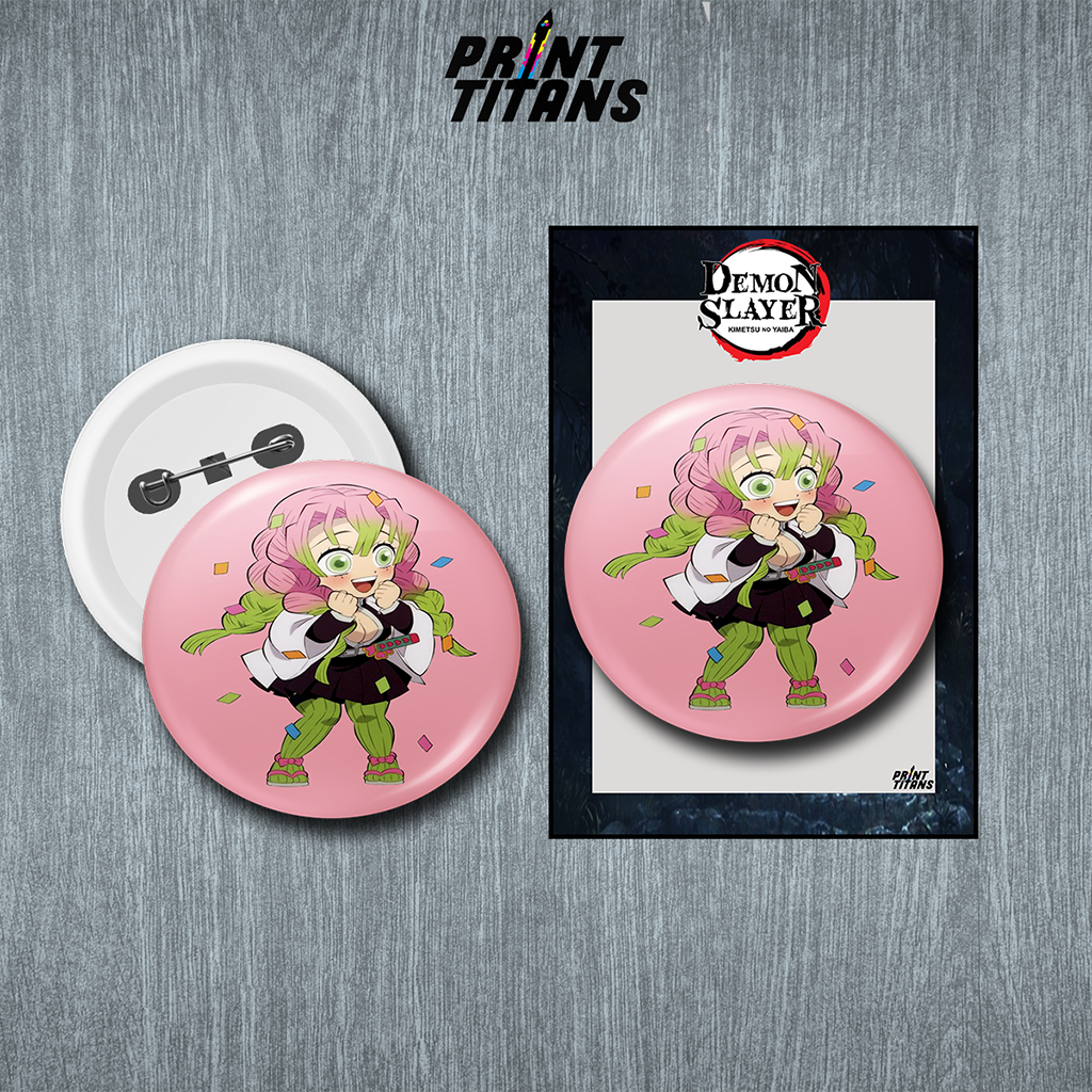 Demon Slayer Button Pins Badge 2.25 Inch Anime Collectible Items