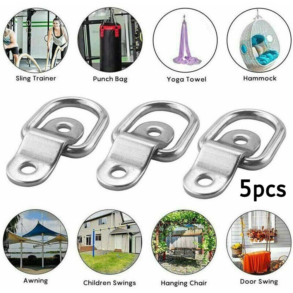 5Pcs Cargo Sjorren Surface Mount D Ring Rivet Cleat Tie Down Ring ...