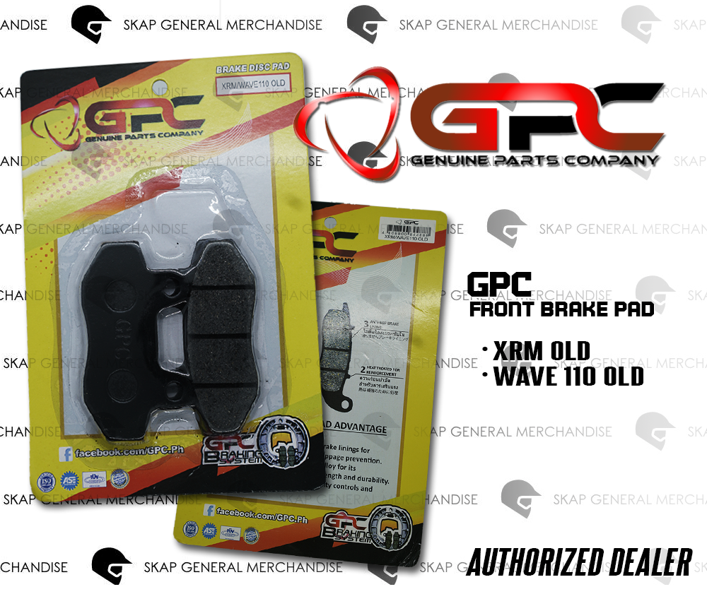 GPC MOTORCYCLE DISC BRAKE PAD FRONT XRM OLD • WAVE110 • SKYDRIVE