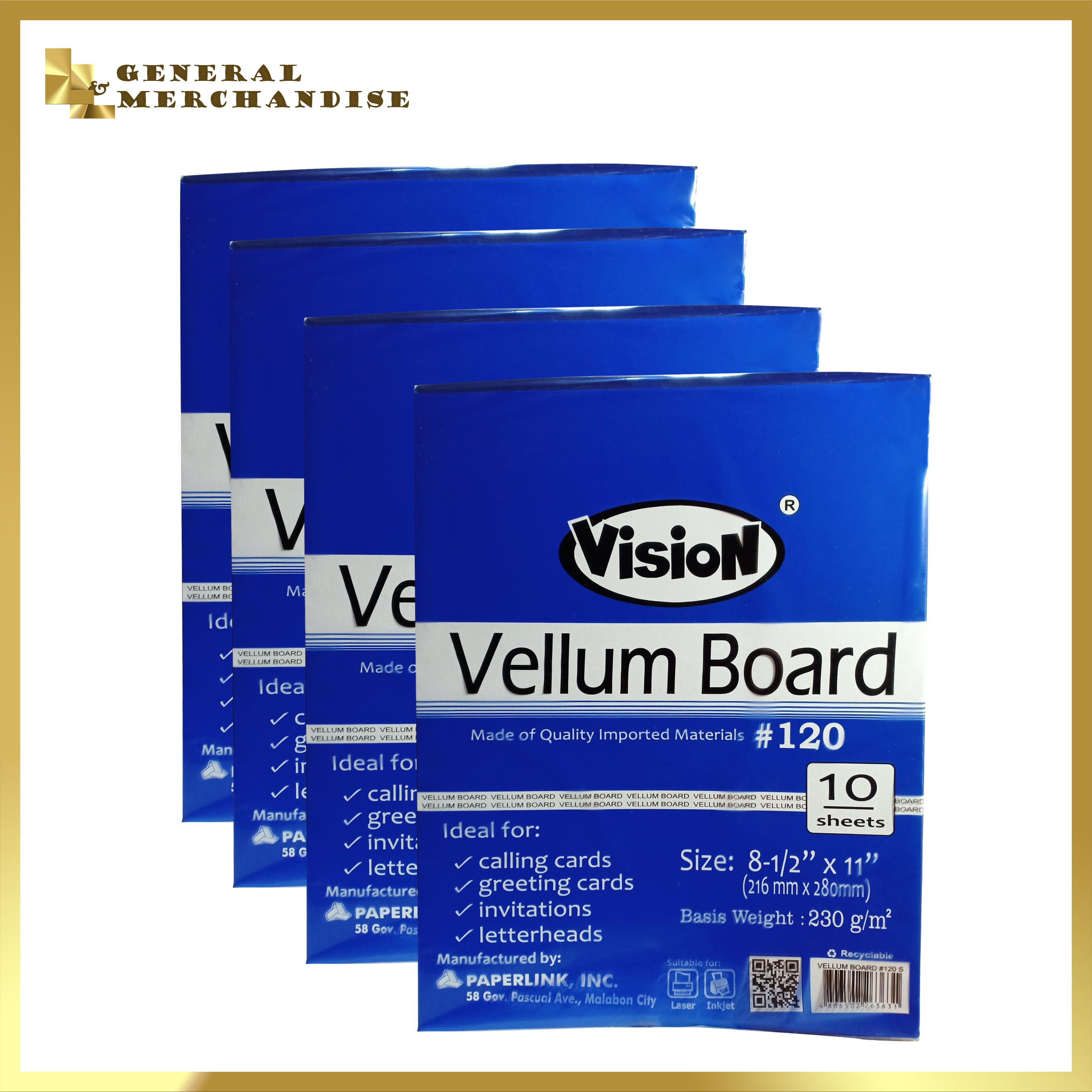 VELLUM BOARD 120 81/2" x 11" short (10 sheets/pack) Lazada PH