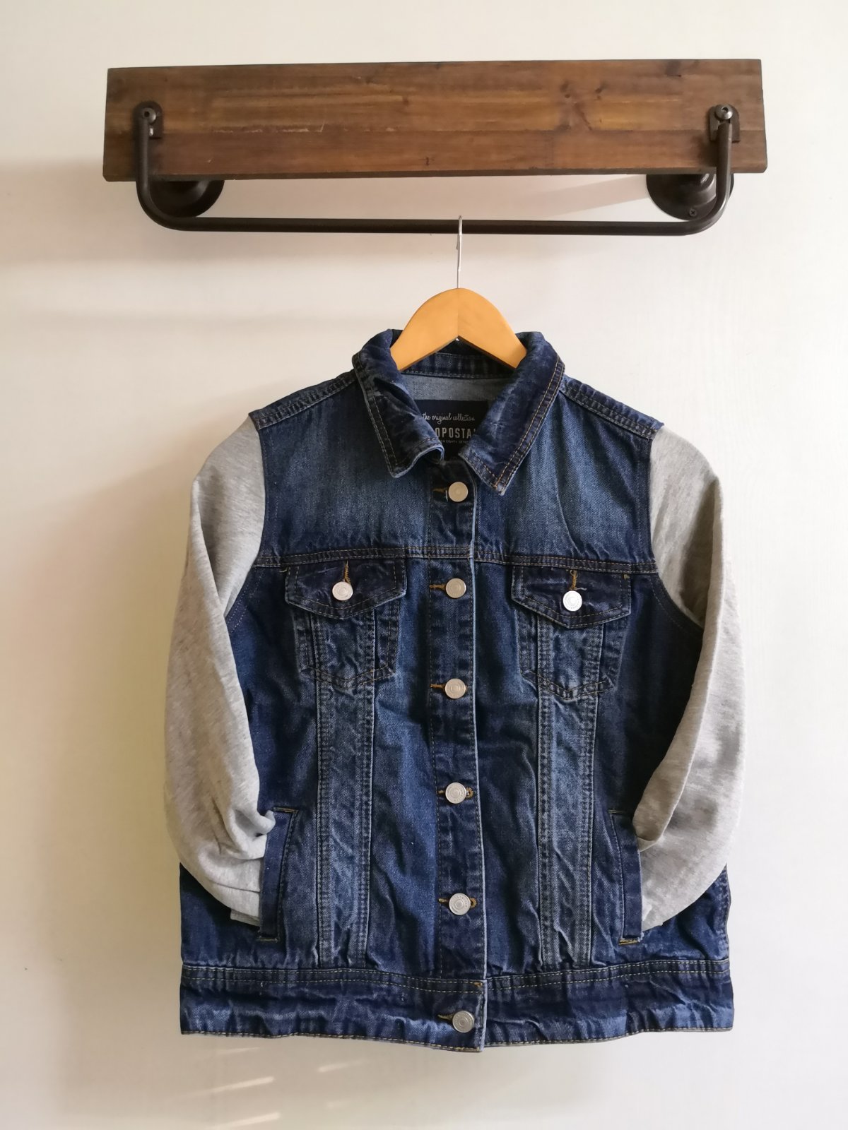 jean jacket with cotton sleeves