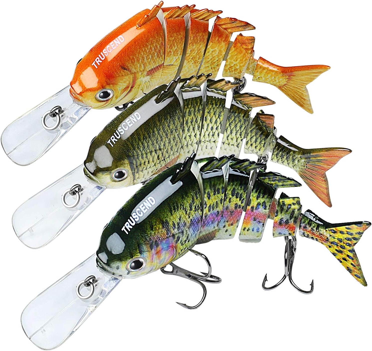 Bass Lures Multi-Jointed For Bass & Trout - Lifelike Swimbait With 3D Eyes,  Slow Sinking Action Fishing Lures