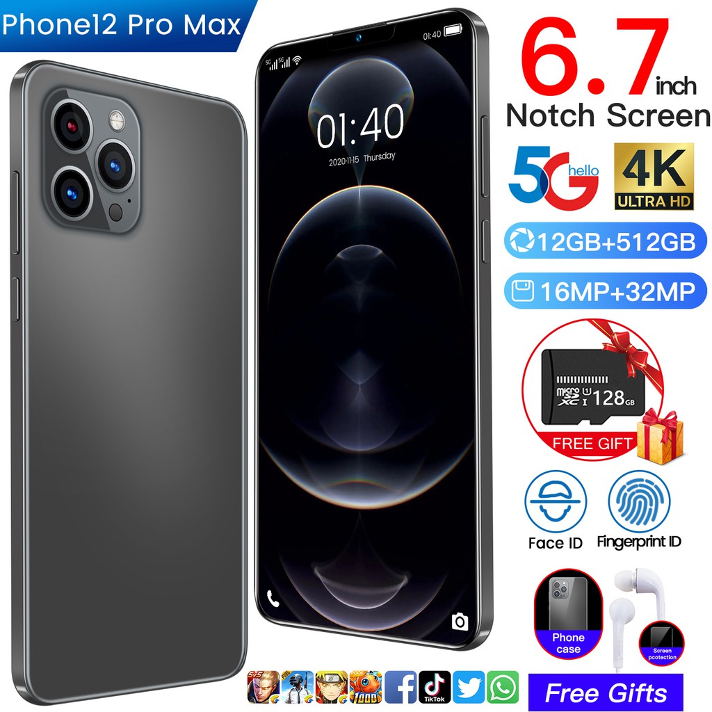 [Philippines Warehouse] i12 Pro 5G 6.7 Inch Smartphone 12GB+512GB 5000 ...