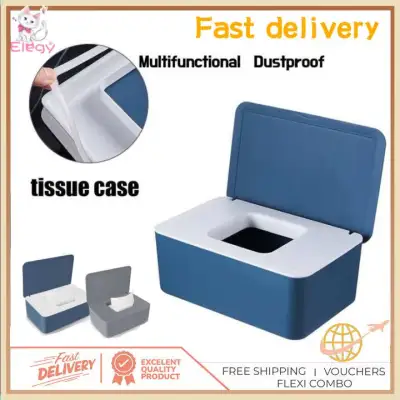 【Ready Stock】New Upgrade Mask Storage Box Multifunctional Dustproof Tissue Storage Box Case Wet Wipes Dispenser Holder with Lid for Face Cover