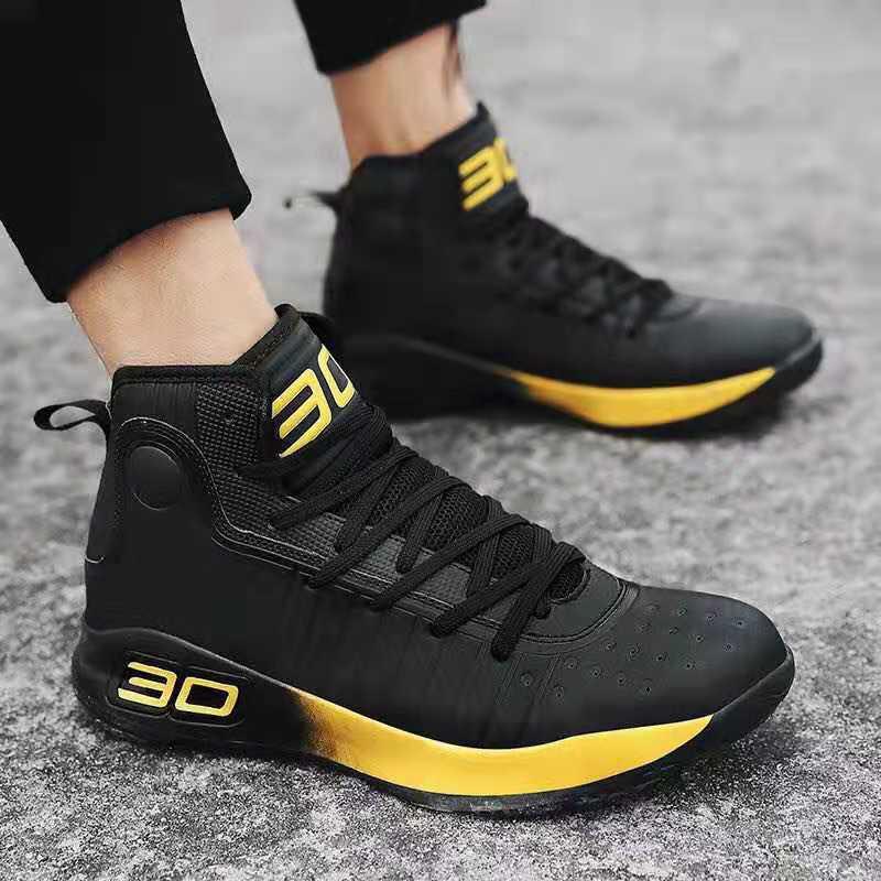 CURRY 4 Black Yellow Fashionable Basketball Shoes Sneakers For Men And  Women #2100 | Lazada PH