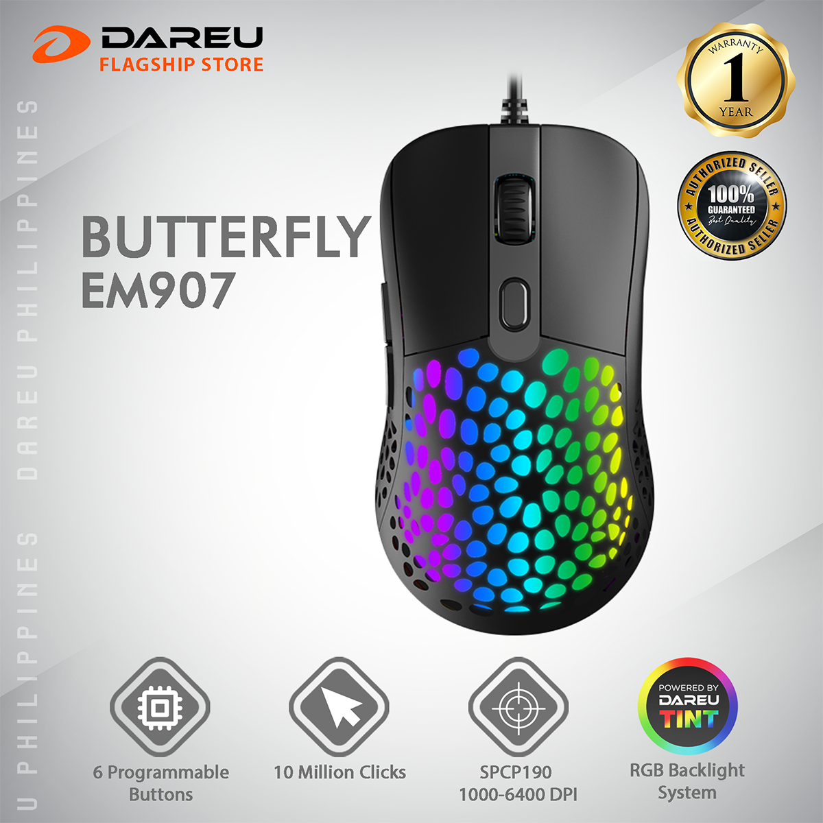 Dareu Em907 Butterfly Gaming Mouse Lazada PH