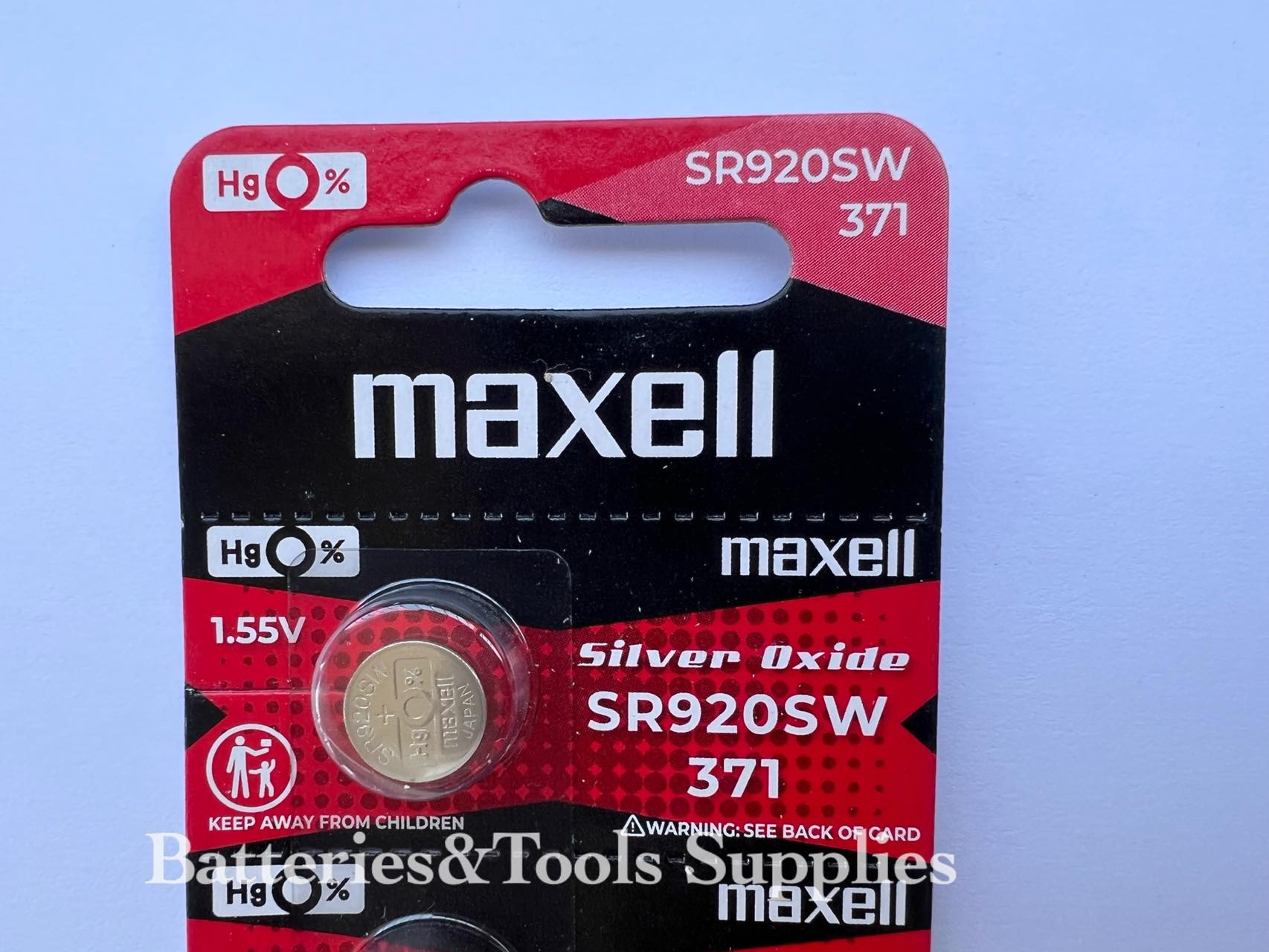 2 Pcs Maxell 371 SR920SW Silver Oxide Watch Battery 1.55 Volt Made In Japan BL10 - Foto 2