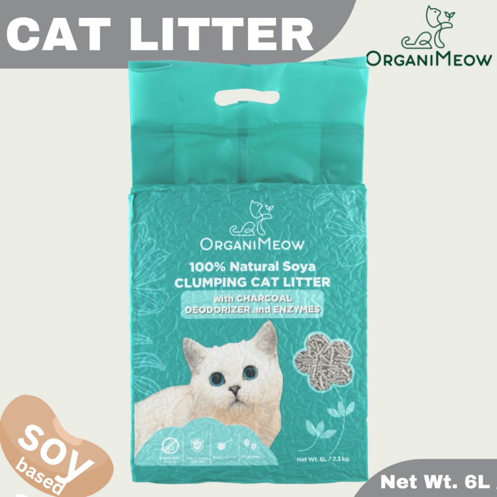 Organimeow Soya Cat Litter with Charcoal Deodorizer and Enzymes Tofu