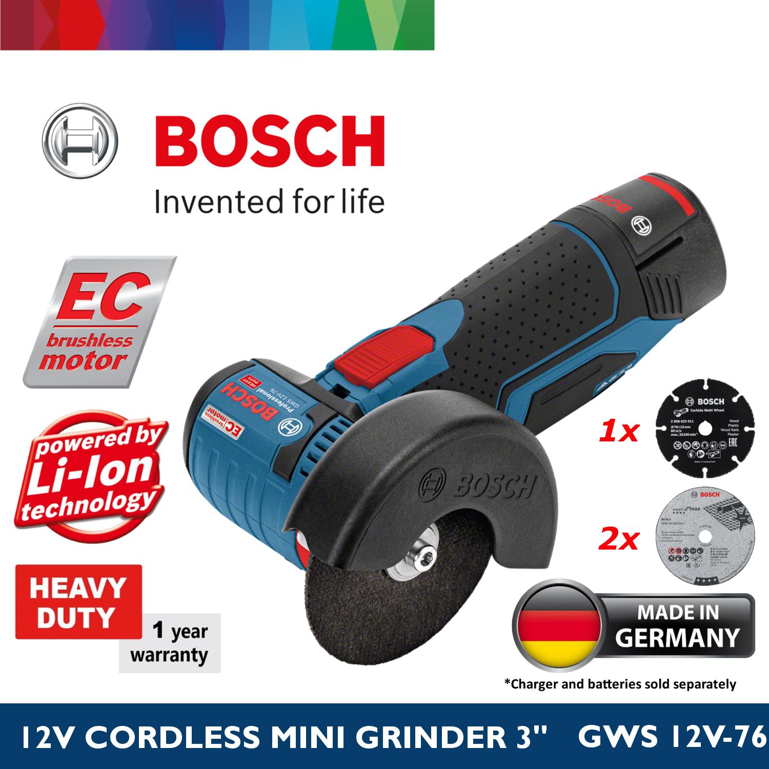 Bosch Gws 12v 76 Gws 12 Cordless Mini Angle Grinder Cutter 3