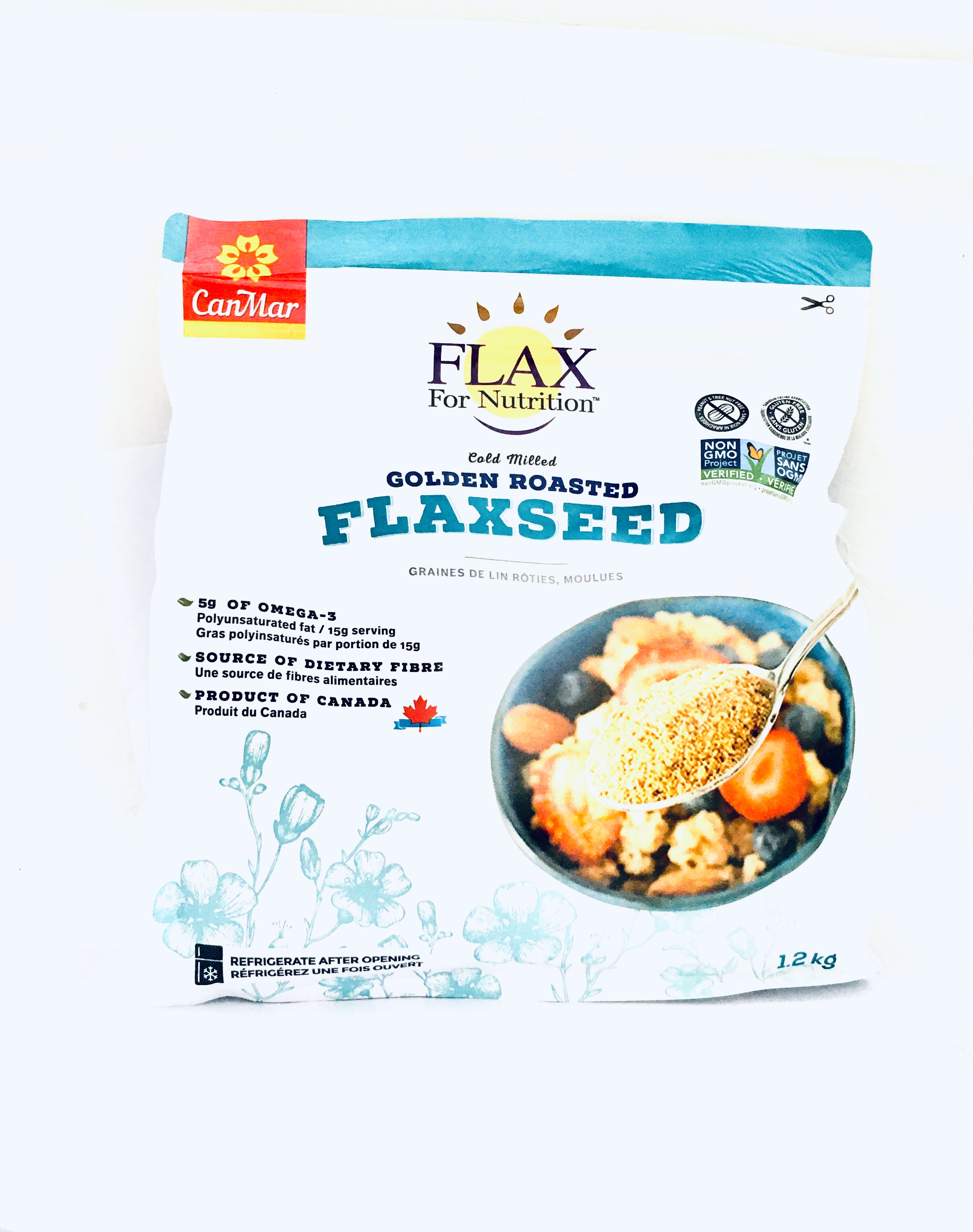 Canmar FLAX FOR NUTRITION ( Golden Roasted FLAXSEED ) 1.2 kg Expiry