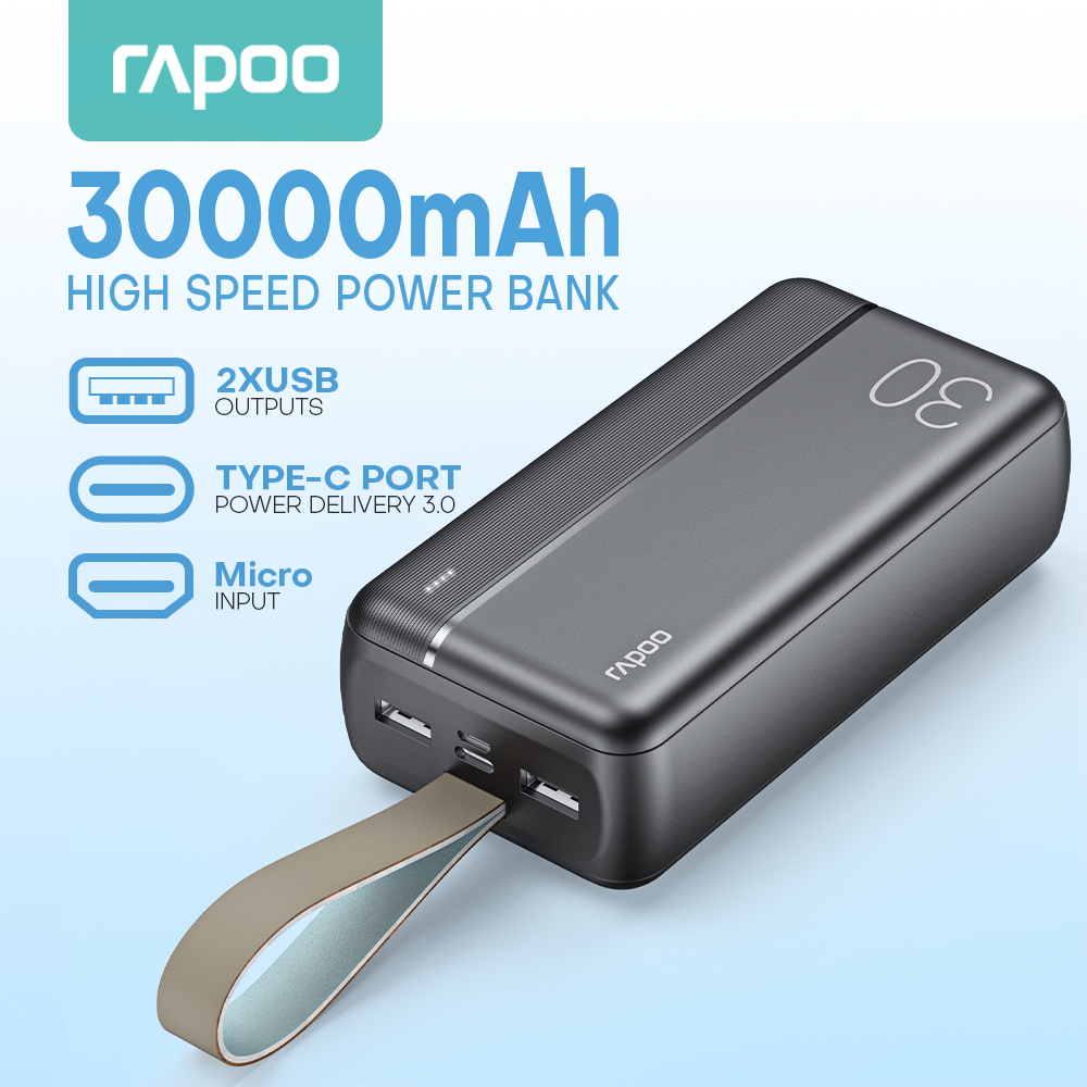 Power Bank Original Brand Rapoo WB30/WB30m 30000mAh Power Bank Portable