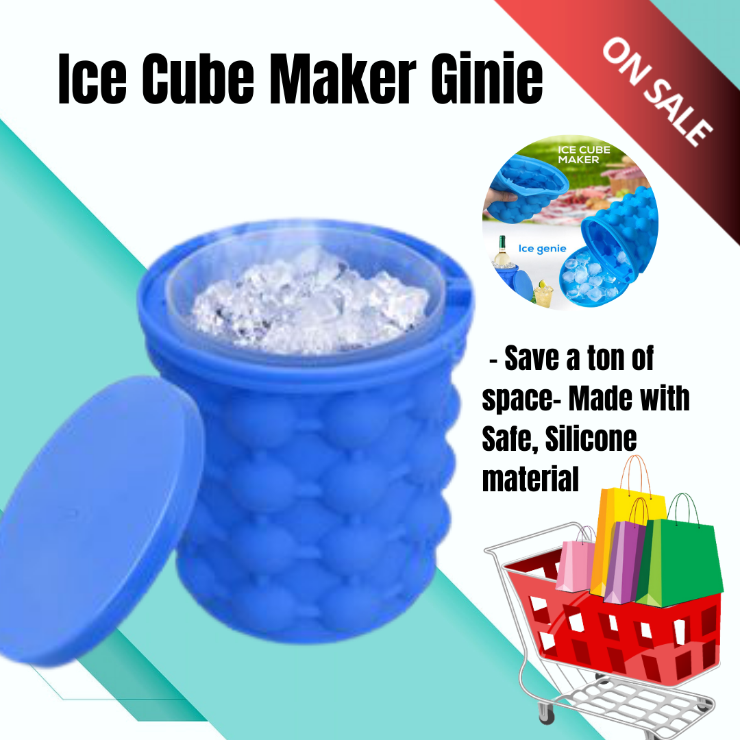 ALLADINBOX Ice Cube Mold Ice Trays Large Silicone Ice Bucket 2 in