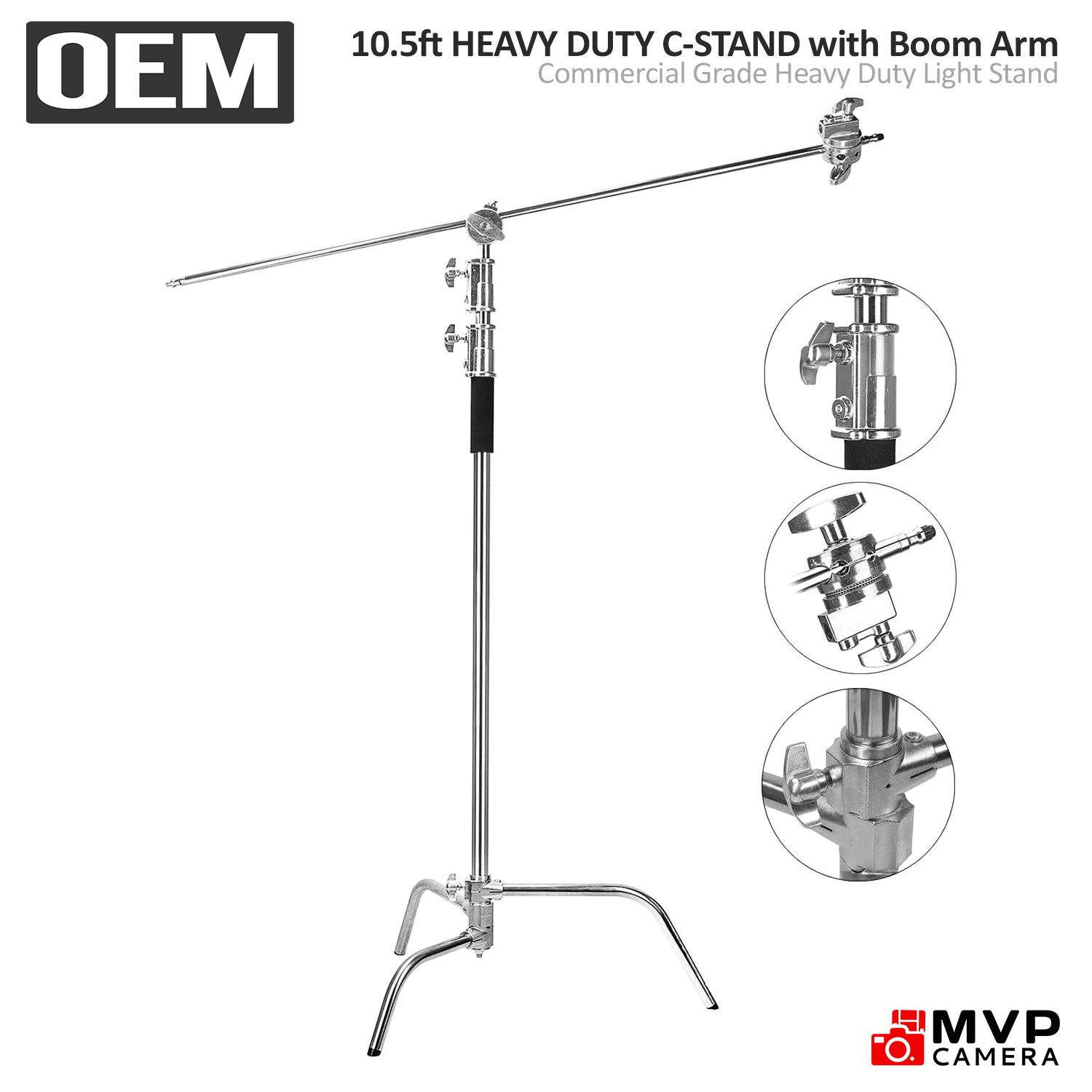 CStand with Arm Light and Turtle base 3.2M / 10.5ft CStand Heavy Duty