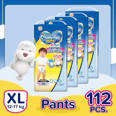 MamyPoko Instasuot XL (12-17 kg) - 28 pcs x 4 packs (112 pcs) - Diaper Pants